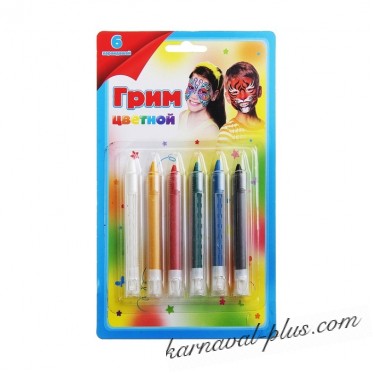 Грим карандаши для лица и тела, 6 цветов